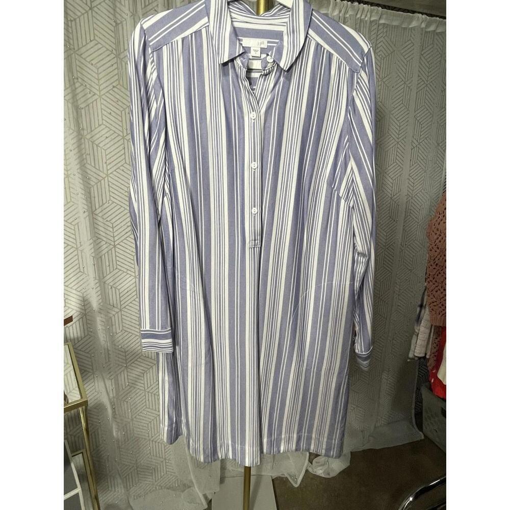 J Jill Shirt Dress Womens Size small striped Lightweight  Button Front S
